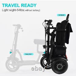 Scooter de mobilité électrique pliable portable à double moteur de 700W et 3 roues