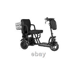 Scooter de mobilité électrique pliable portable à double moteur de 700W et 3 roues, pour adulte