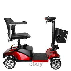Scooter de mobilité électrique pour personnes âgées à 4 roues, fauteuil roulant motorisé, couleur rouge, États-Unis.