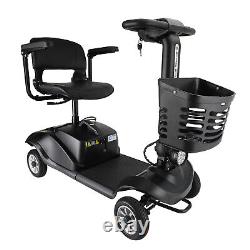 Scooter de mobilité électrique pour personnes âgées à quatre roues, fauteuil roulant motorisé, noir.