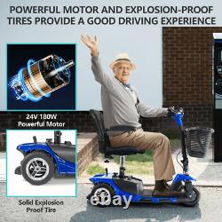 Scooter de mobilité pliable à 3 roues avec fauteuils roulants électriques à longue portée pour personnes âgées