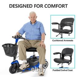 Scooter de mobilité pliable à 3 roues avec fauteuils roulants électriques à longue portée pour personnes âgées