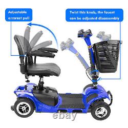 Scooter de mobilité pliable à 4 roues, chaise roulante à propulsion électrique, dispositif électrique de voyage pour adulte.