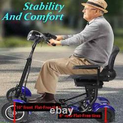 Scooter de mobilité pliable à 4 roues dispositif de conduite pliant pour seniors adultes 30 miles