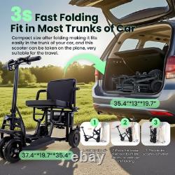Scooter de mobilité pliable à quatre roues, puissance 8AH 300W, régulateur de vitesse