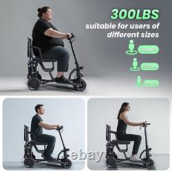 Scooter de mobilité pliable à quatre roues, puissance 8AH 300W, régulateur de vitesse