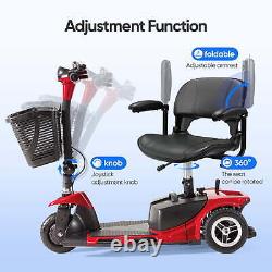 Scooter de mobilité pliant à 3 roues fauteuil roulant électrique pour seniors voyage 15,5 miles