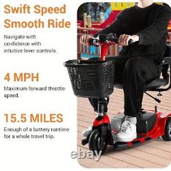 Scooter de mobilité pliant à 3 roues fauteuil roulant électrique pour seniors voyage 15,5 miles