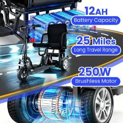 Scooter de mobilité pliant à 3 roues pour adultes, frein électromagnétique, batterie de 12AH