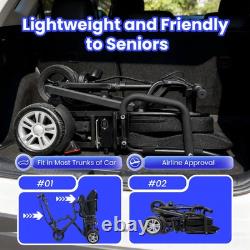 Scooter de mobilité pliant à 3 roues pour adultes, frein électromagnétique, batterie de 12AH