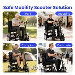 Scooter de mobilité pliant à 3 roues pour adultes, frein électromagnétique, batterie de 12AH