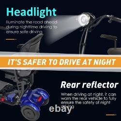 Scooter de mobilité pliant à 4 roues pour seniors et adultes (Bleu)