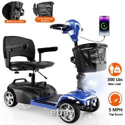 Scooter de mobilité pliant à 4 roues pour seniors fauteuil roulant électrique avec phare LED