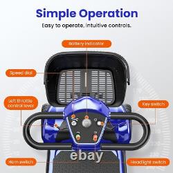 Scooter de mobilité pliant à 4 roues pour seniors fauteuil roulant électrique avec phare LED