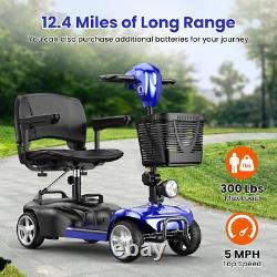 Scooter de mobilité pliant à 4 roues pour seniors fauteuil roulant électrique avec phare LED