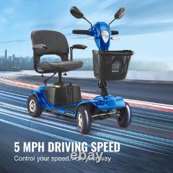 Scooter de mobilité robuste à 4 roues VEVOR pour seniors, autonomie de 12 miles, capacité de 265 livres