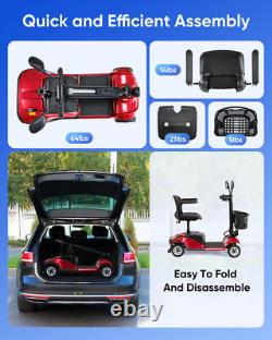 Scooter électrique pliable à 4 roues pour mobilité, fauteuil roulant électrique pour voyager