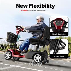 Scooter électrique portable pour adulte, fauteuil roulant électrique longue portée, e-scooter à 4 roues