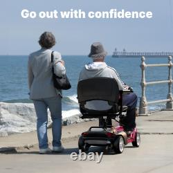 Scooter électrique portable pour adulte, fauteuil roulant électrique longue portée, e-scooter à 4 roues