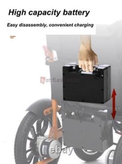 Scooter électrique tout terrain lourd de 500W, fauteuil roulant pliant élargi de 18 pouces