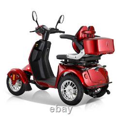 Scooters de mobilité à 4 roues de 800W pour les seniors et les adultes d'une capacité de charge de 500 lb, robustes.