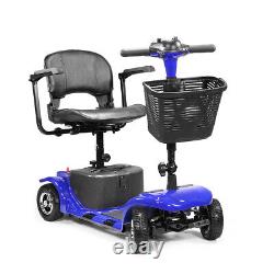 Scooters de mobilité à 4 roues et à propulsion électrique de 4,5 mph, fauteuil roulant électrique mobile, bleu.