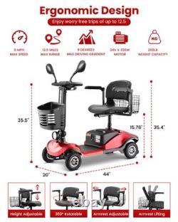 Scooters de mobilité à 4 roues, fauteuil roulant électrique pliant, scooter électrique pour adultes