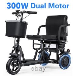 Trottinette Électrique à 3 Roues pour Adultes Seniors 300W Double Moteur, CCS, 3 vitesses