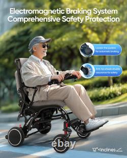 VERPAL Fauteuil Roulant Électrique en Fibre de Carbone Ultra Léger 21'' Élargi FDA Avion