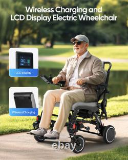 VERPAL Fauteuil Roulant Électrique en Fibre de Carbone Ultra Léger 21'' Élargi FDA Avion