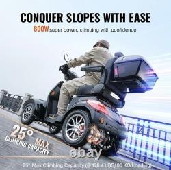 VEVOR Scooter de Mobilité à 4 Roues Robuste. Capacité de 500 lbs, Autonomie de 31 Miles