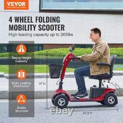 Vélo de mobilité lourd VEVOR à 4 roues pour seniors, autonomie de 12 miles, capacité de 265 lbs