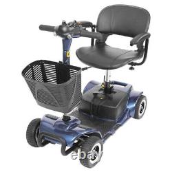 Vive Fauteuil Roulant Compact Électrique 4 Roues à Haute Capacité Alimenté en Bleu