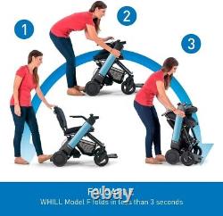 WHILL Modèle F Smart EV - Fauteuil roulant électrique pliable de voyage avec application Bleu