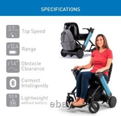 WHILL Modèle F Smart EV - Fauteuil roulant électrique pliable de voyage avec application Bleu