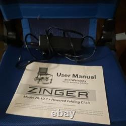 Zinger ZR-10.1 Fauteuil Électrique Pliant Aluminium Bleu 3 Roues 3 Vitesses